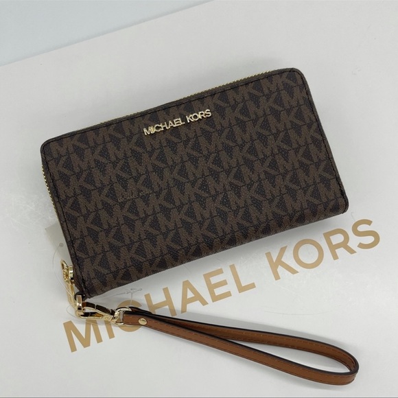 Michael Kors Md ZA Phone Holder Wallet Brown - Picture 6 of 11